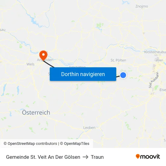 Gemeinde St. Veit An Der Gölsen to Traun map