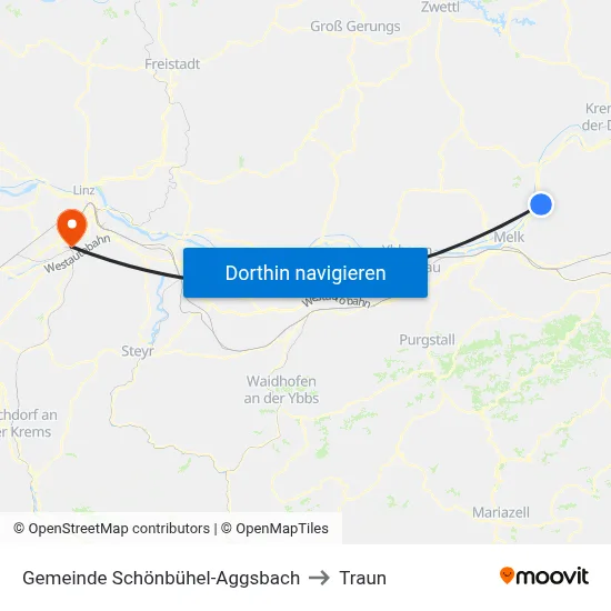 Gemeinde Schönbühel-Aggsbach to Traun map
