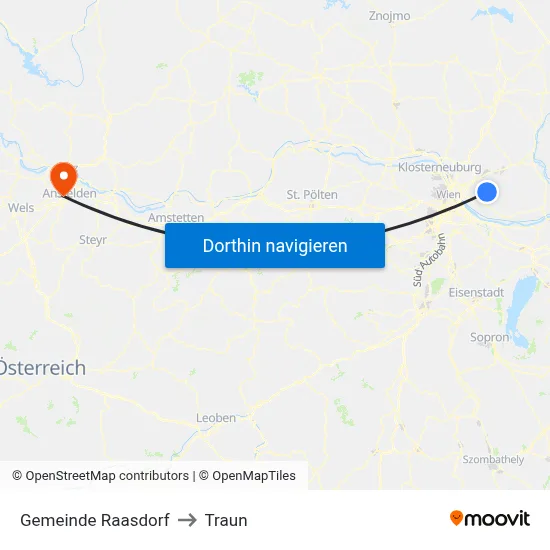 Gemeinde Raasdorf to Traun map
