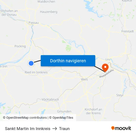 Sankt Martin Im Innkreis to Traun map