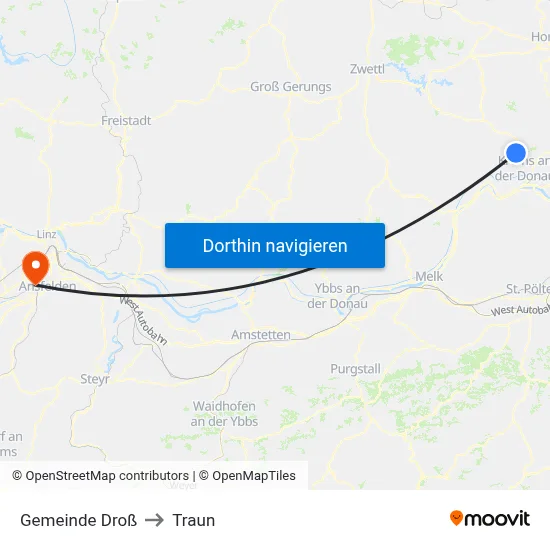Gemeinde Droß to Traun map