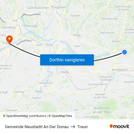 Gemeinde Neustadtl An Der Donau to Traun map