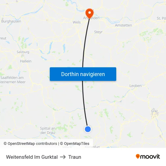 Weitensfeld Im Gurktal to Traun map