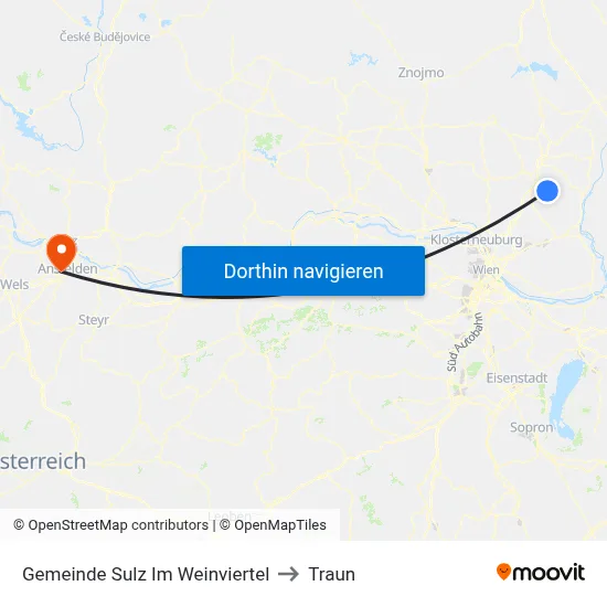 Gemeinde Sulz Im Weinviertel to Traun map