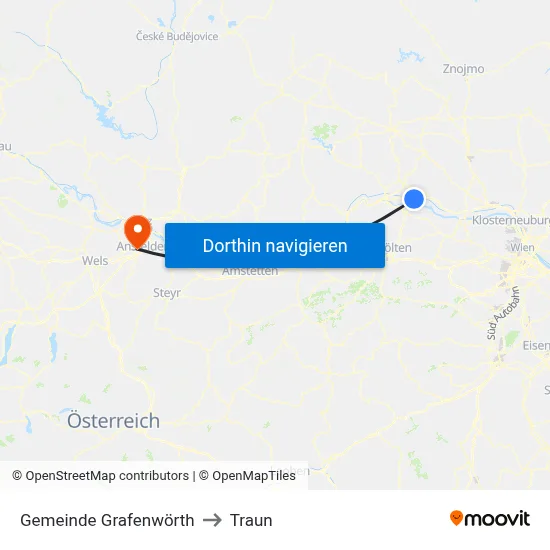 Gemeinde Grafenwörth to Traun map