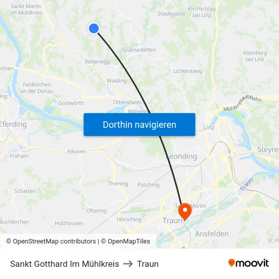 Sankt Gotthard Im Mühlkreis to Traun map