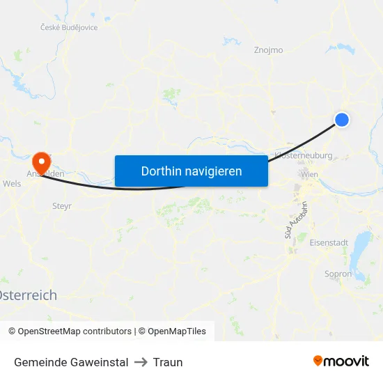 Gemeinde Gaweinstal to Traun map