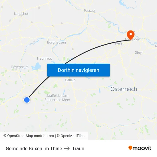 Gemeinde Brixen Im Thale to Traun map
