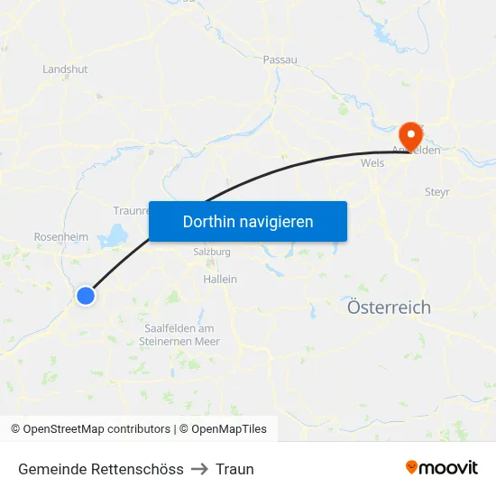 Gemeinde Rettenschöss to Traun map
