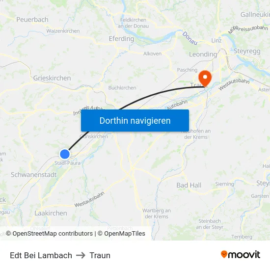 Edt Bei Lambach to Traun map