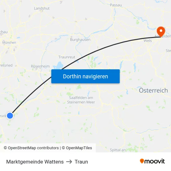 Marktgemeinde Wattens to Traun map