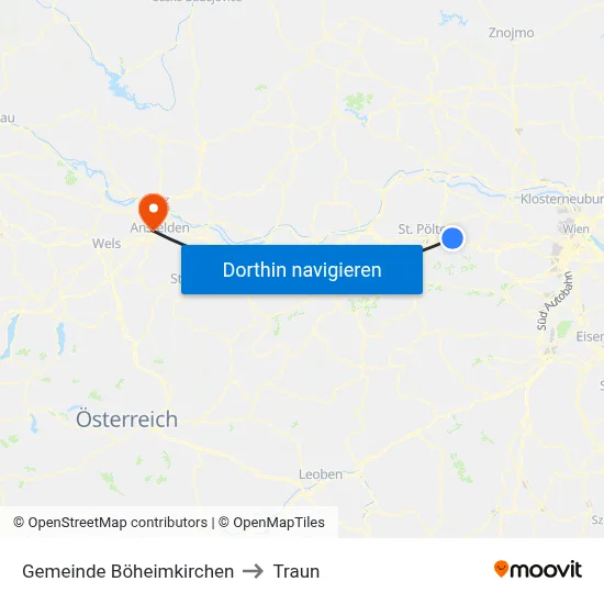 Gemeinde Böheimkirchen to Traun map