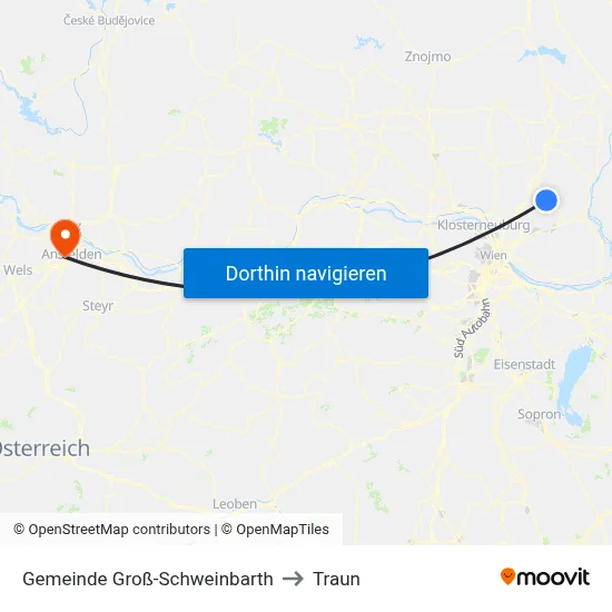 Gemeinde Groß-Schweinbarth to Traun map