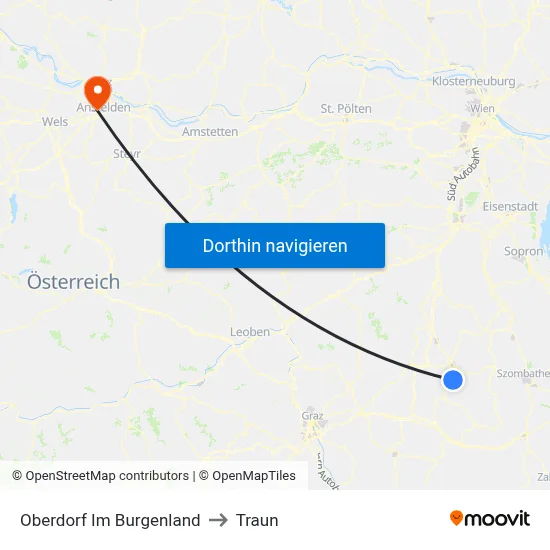Oberdorf Im Burgenland to Traun map
