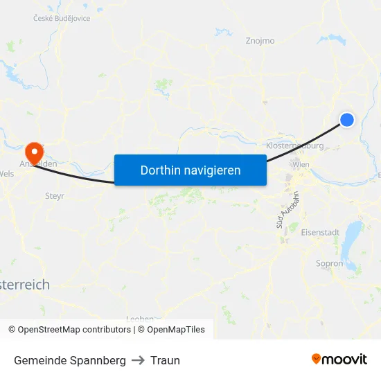 Gemeinde Spannberg to Traun map