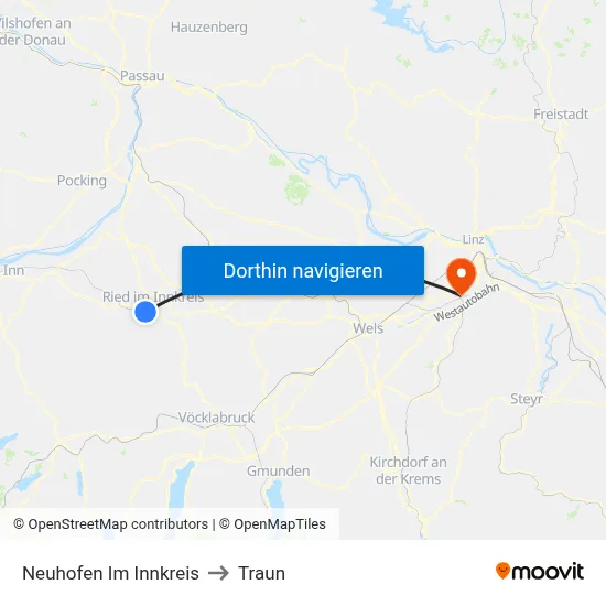 Neuhofen Im Innkreis to Traun map