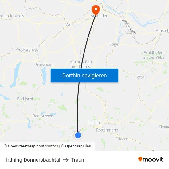 Irdning-Donnersbachtal to Traun map
