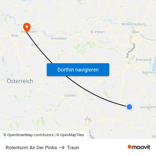 Rotenturm An Der Pinka to Traun map