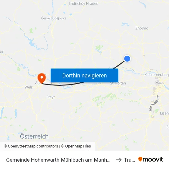 Gemeinde Hohenwarth-Mühlbach am Manhartsberg to Traun map