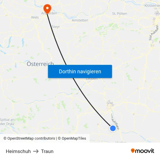 Heimschuh to Traun map