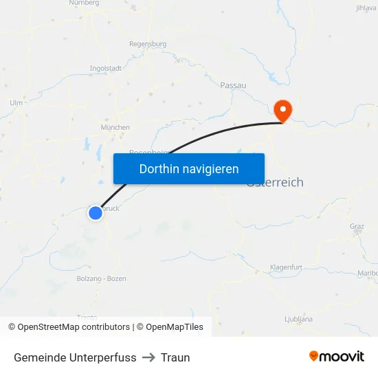 Gemeinde Unterperfuss to Traun map