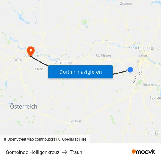 Gemeinde Heiligenkreuz to Traun map
