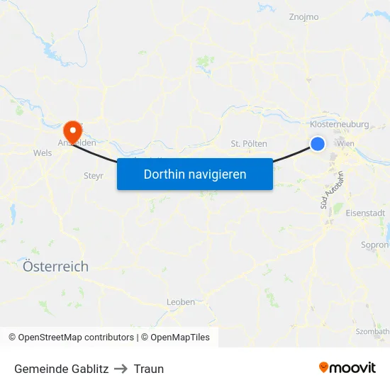 Gemeinde Gablitz to Traun map
