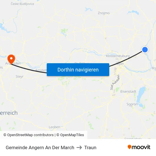Gemeinde Angern An Der March to Traun map