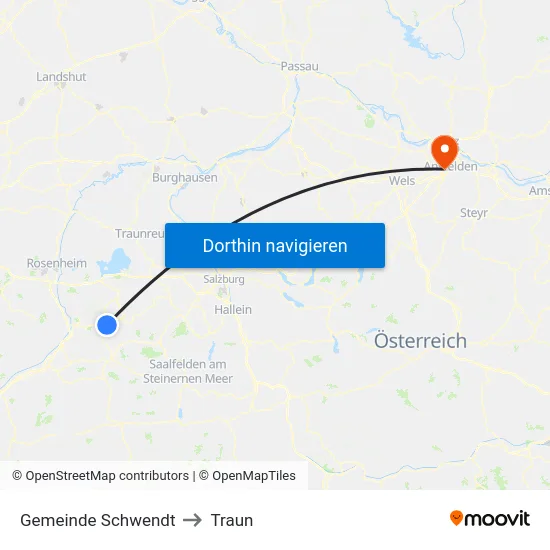 Gemeinde Schwendt to Traun map