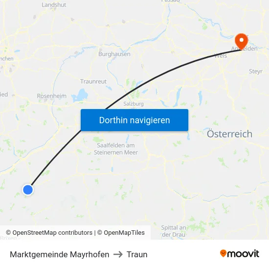 Marktgemeinde Mayrhofen to Traun map