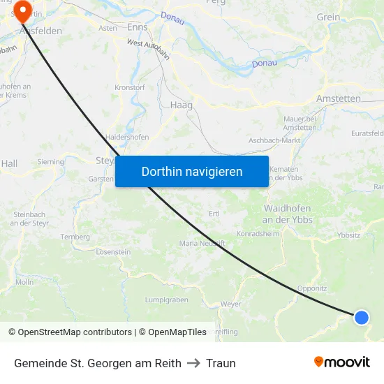 Gemeinde St. Georgen am Reith to Traun map