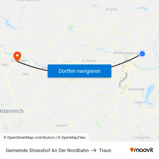 Gemeinde Strasshof An Der Nordbahn to Traun map