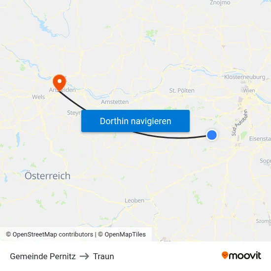 Gemeinde Pernitz to Traun map