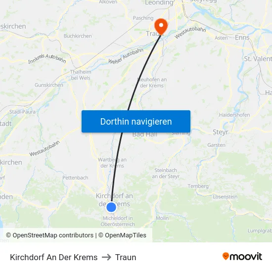 Kirchdorf An Der Krems to Traun map