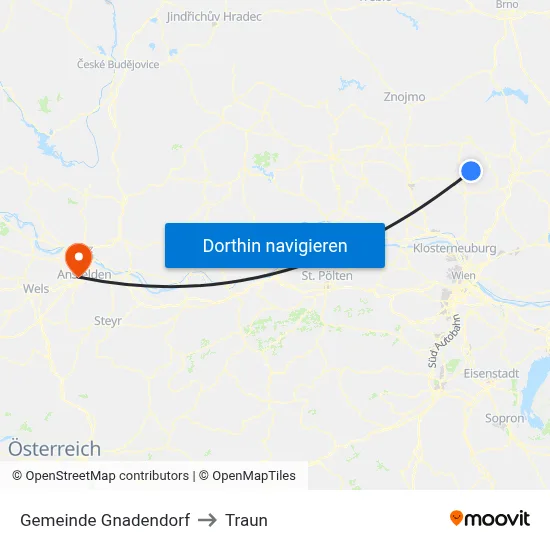 Gemeinde Gnadendorf to Traun map