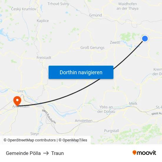 Gemeinde Pölla to Traun map