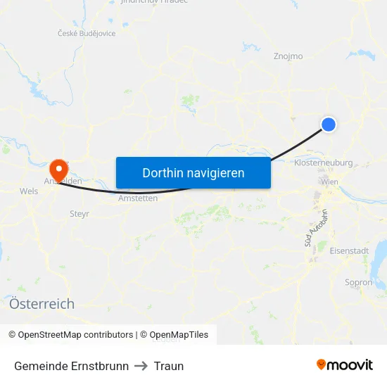 Gemeinde Ernstbrunn to Traun map