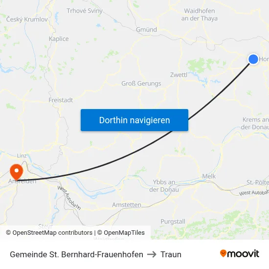 Gemeinde St. Bernhard-Frauenhofen to Traun map