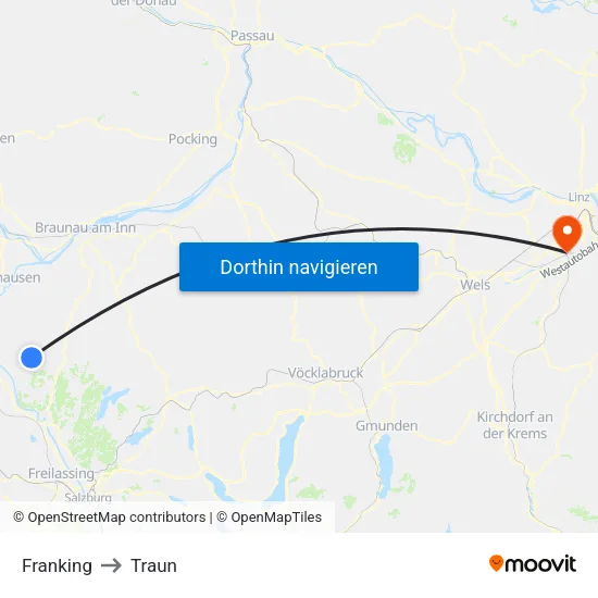 Franking to Traun map