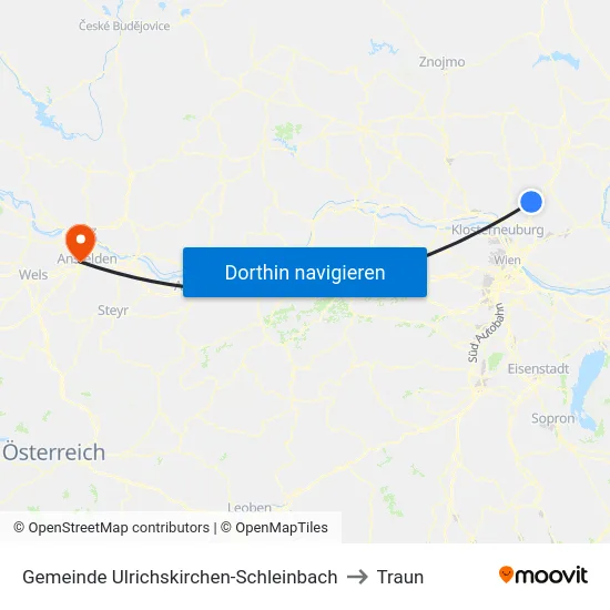 Gemeinde Ulrichskirchen-Schleinbach to Traun map