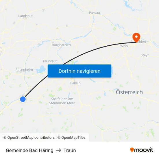 Gemeinde Bad Häring to Traun map