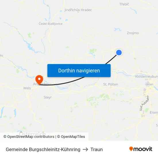 Gemeinde Burgschleinitz-Kühnring to Traun map