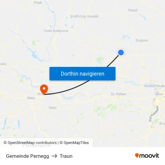 Gemeinde Pernegg to Traun map