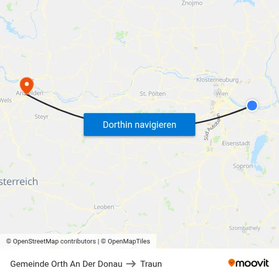 Gemeinde Orth An Der Donau to Traun map