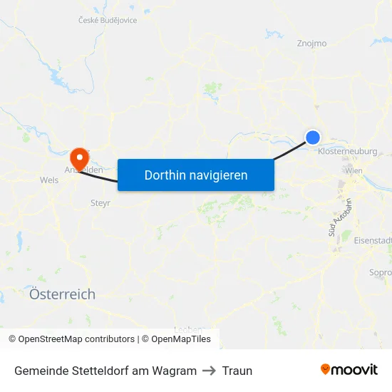 Gemeinde Stetteldorf am Wagram to Traun map