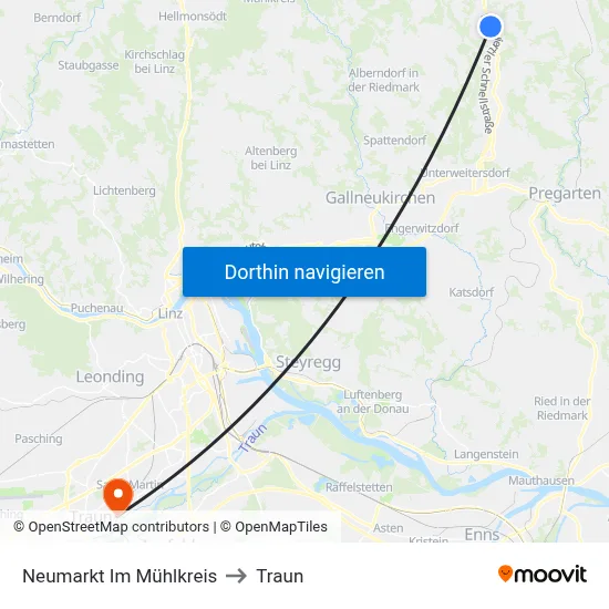 Neumarkt Im Mühlkreis to Traun map