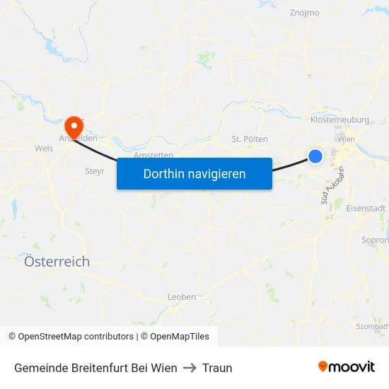 Gemeinde Breitenfurt Bei Wien to Traun map
