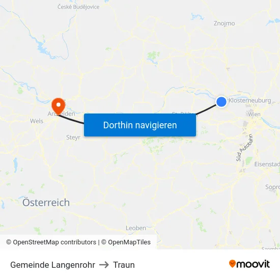 Gemeinde Langenrohr to Traun map