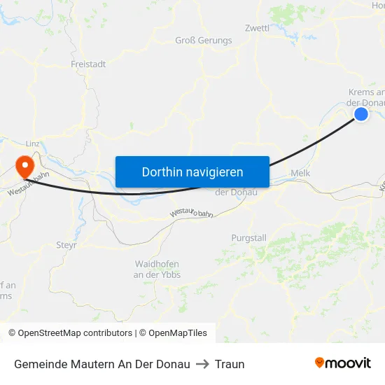 Gemeinde Mautern An Der Donau to Traun map