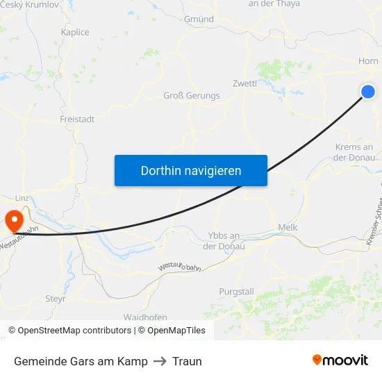 Gemeinde Gars am Kamp to Traun map